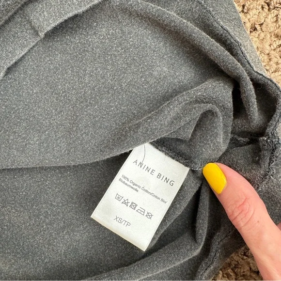 Anine Bing Tiger Charcoal Gray T-Shirt XS - Picture 4 of 5